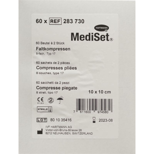 MediSet Faltkompressen Typ 17 8-fach 10x10cm 2 Stück buy online