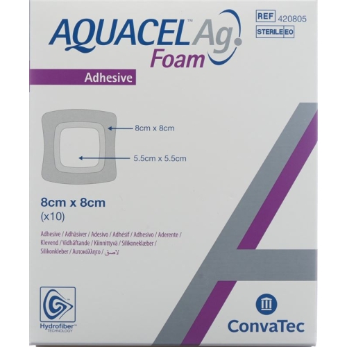 Aquacel Ag Foam 8x8cm Adhesive 10 Stück buy online