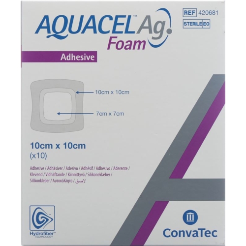 Aquacel Ag Foam 10x10cm Adhesive 10 Stück buy online