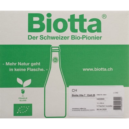 Biotta Vita 7 Organic 12 x 250 ml buy online