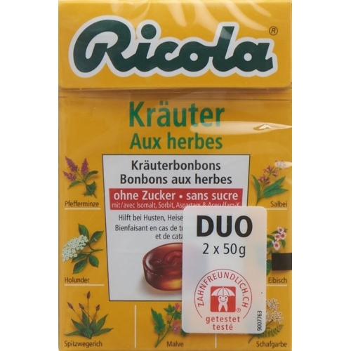 Ricola herbal sweets without sugar Box 2 x 50 g buy online