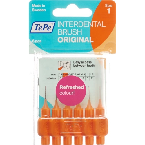 TePe interdental brush 0.45mm orange Blist 6 pcs buy online