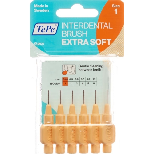 TePe interdental brush 0.45mm x-soft orange Blist 6 pcs buy online