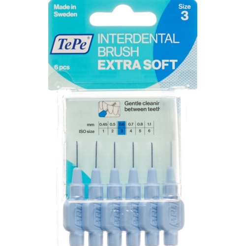 TePe interdental brush 0.60mm x-soft blue Blist 6 pcs buy online