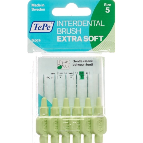 TePe Interdental Brush 0.8mm x-soft green Blist 6 pcs buy online