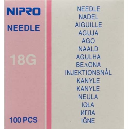 Nipro disposable needles 1.2x40mm 18Gx1 1/2 pink 100 pcs buy online