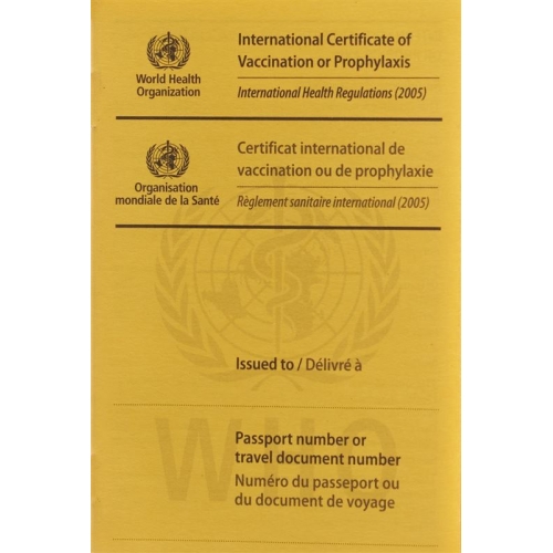 WHO vaccination card International Yellow buy online