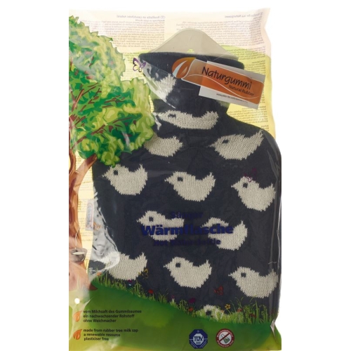 SINGER hot water bottle 0.8l knit cover blue Baby Birds buy online