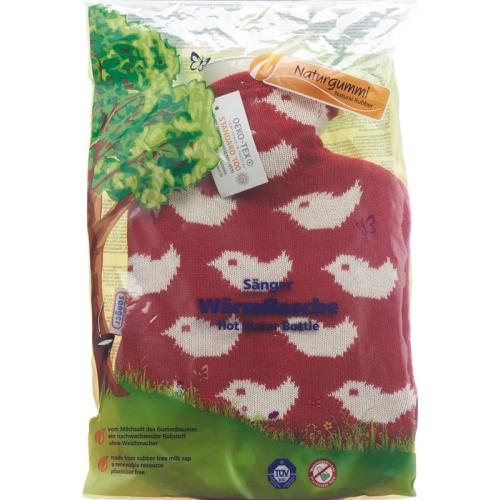 SINGER hot water bottle 0.8l knitted cover red Baby Birds buy online