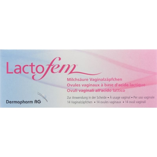 Lactofem lactic acid vaginal suppositories 14 pieces buy online