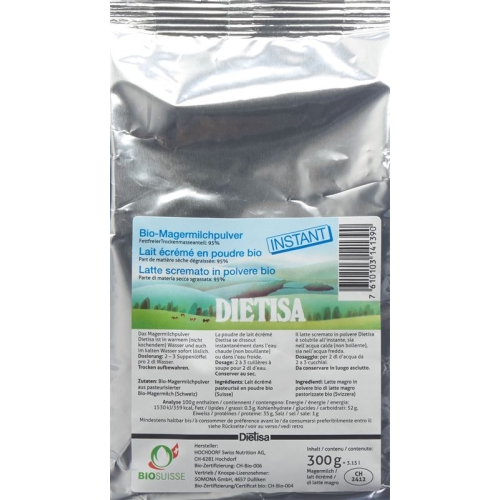 Dietisa skimmed milk powder instant Bio Battalion 300 g buy online