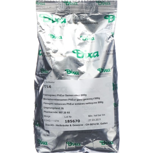 Dixa fenugreek seeds PhEur whole cleaned 500 g buy online