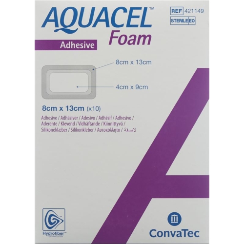 AQUACEL Foam adhesive foam dressing 8x13cm 10 pcs buy online