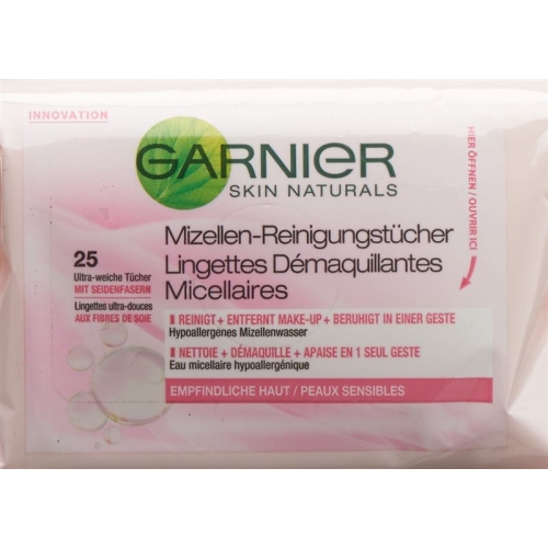 GARNIER Nat Micellar cleansing wipes 25 pcs buy online