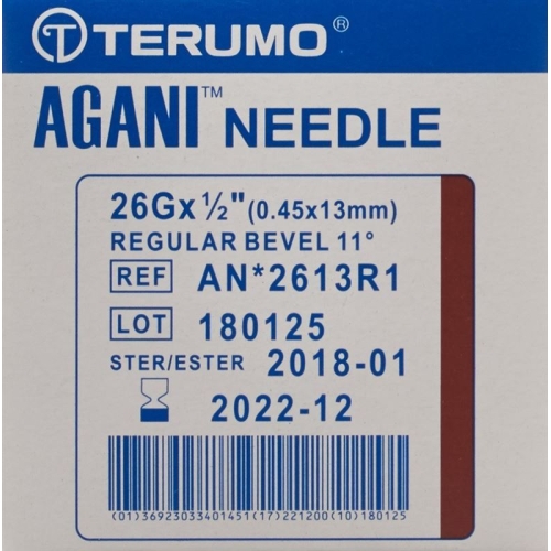 Terumo Agani disposable cannula 26G 0.45x13mm brown 100 pcs buy online