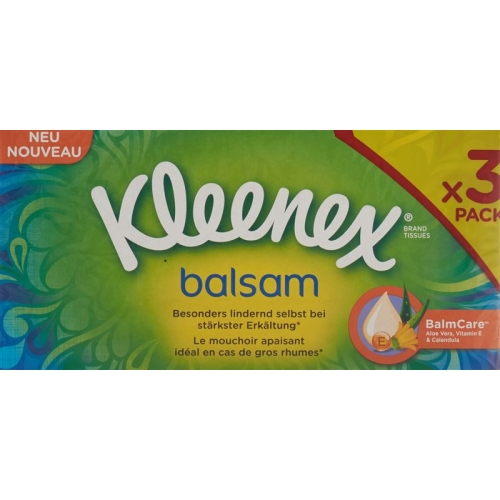 Kleenex Balm Handkerchiefs Box Trio 3 x 60 pieces buy online