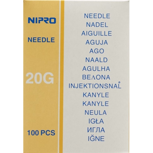 Nipro disposable needles 0.9x70mm 20Gx2 3/4 yellow 100 pcs buy online