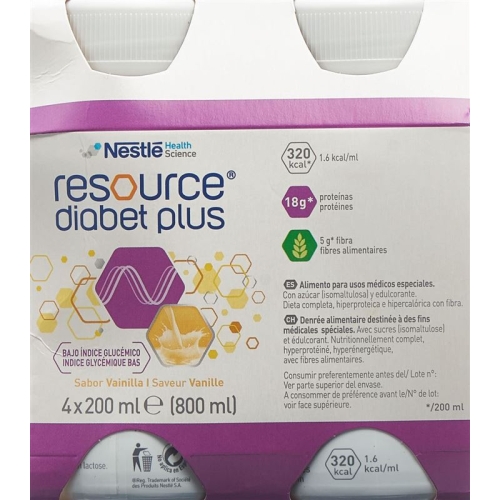 Resource Diabet Plus vanilla 4 Fl 200 ml buy online