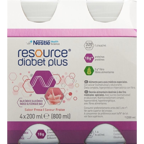 Resource Diabet Plus strawberry 4 Fl 200 ml buy online