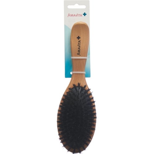 Amavita wooden brush wild boar bors oval buy online