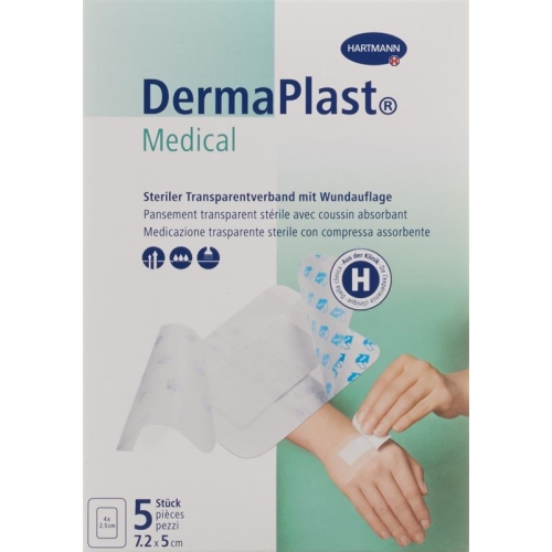 Dermaplast Medical transparent dressing 7.2x5cm 5 pieces buy online