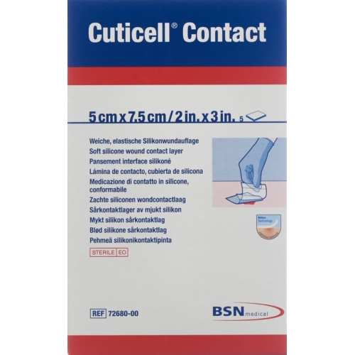 Contact Cuticell silicone dressing 5x7.5cm 5 pcs buy online