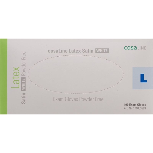 cosaLine L latex examination gloves satin white powder free 100 pcs buy online