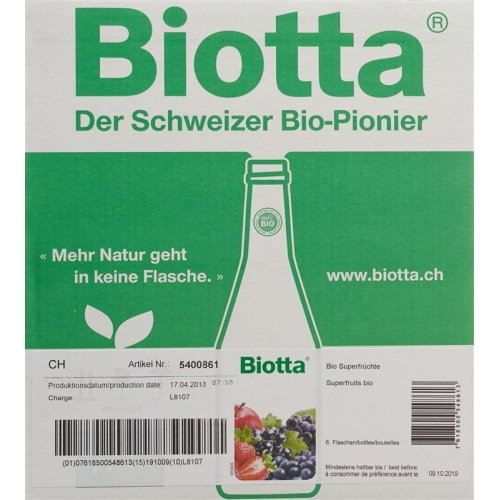 Biotta superfruits Bio Fl 6 5 dl buy online