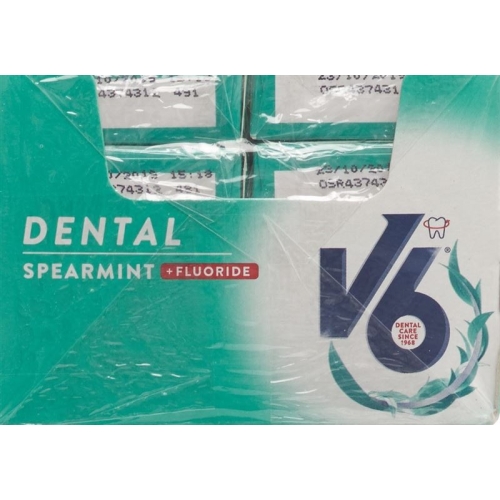 V6 Dental Care Gum Spearmint + 24 fluorides Box buy online