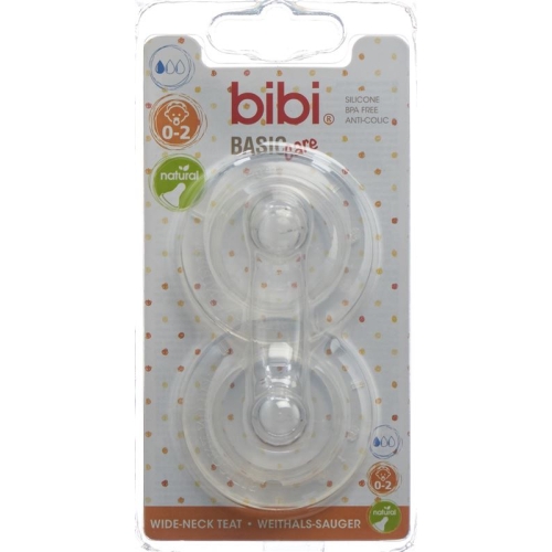 Bibi wide-mouth suction BasicCare Newborn NatSil SV-A + B 2 pcs buy online