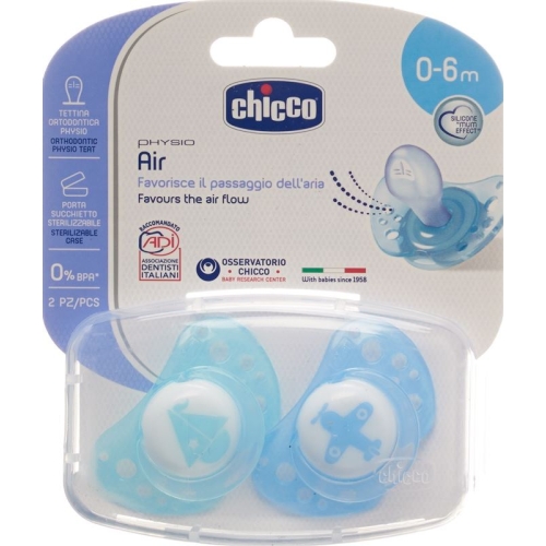 Chicco Physiological Silicone Soother mini BLUE 0-6m CASE IT / DE / FR 2 pcs buy online