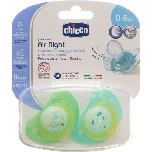 Chicco Physiological Silicone Soother mini GLOWING 0-6m CASE IT / DE / FR 2 pcs buy online