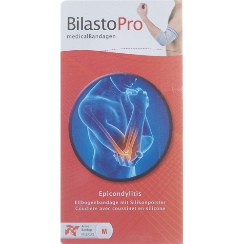 Bilasto Pro epicondylitis elbow brace M gray with silicone pads buy online