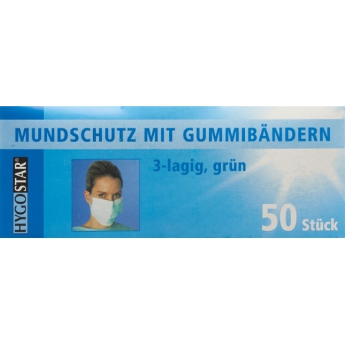 Hygostar Mundschutz Pp-Vlies 3lg Gummi Grün 50 Stück buy online