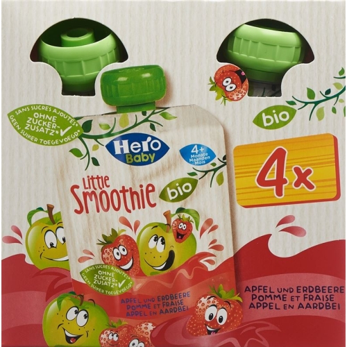 Hero Baby Organic Smoothie Apple Strawberry 4 x 90 g buy online