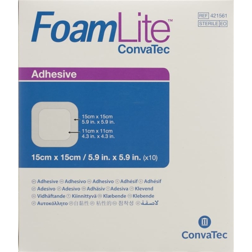 Foam Lite Convatec silicone foam dressing 15x15cm 10 pcs buy online