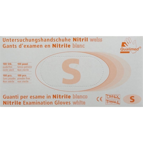 S&c Nitril Untersuchungshandschuh S Weiss Unsteril Box 100 Stück buy online