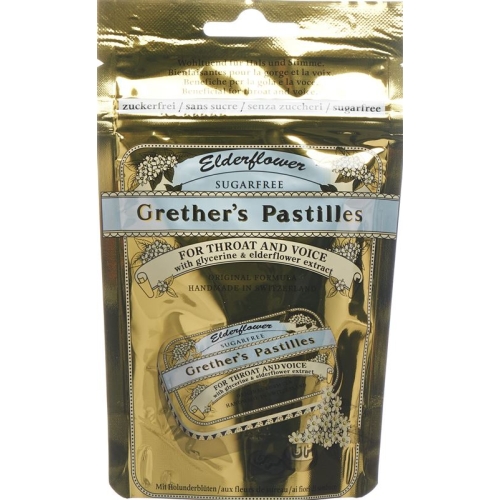 Grethers Elderflower Pastillen ohne Zucker Refill Beutel 100g buy online