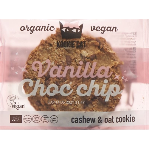 Kookie Cat Vanilla Choc Chip Cookie 50g buy online