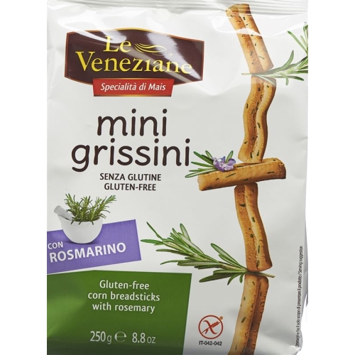 Le Veneziane Mini Grissini Rosmarin Glutenfrei 250g buy online