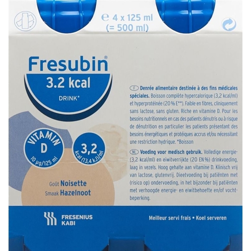 Fresubin 3.2 Kcal Drink Haelnuss 4x 125ml buy online