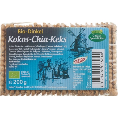 Liebharts Dinkel Kokos Chia-Keks Bio 200g buy online