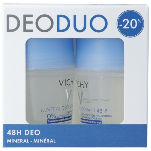 Vichy DeoDuo Mineral Roll On 2x 50ml buy online