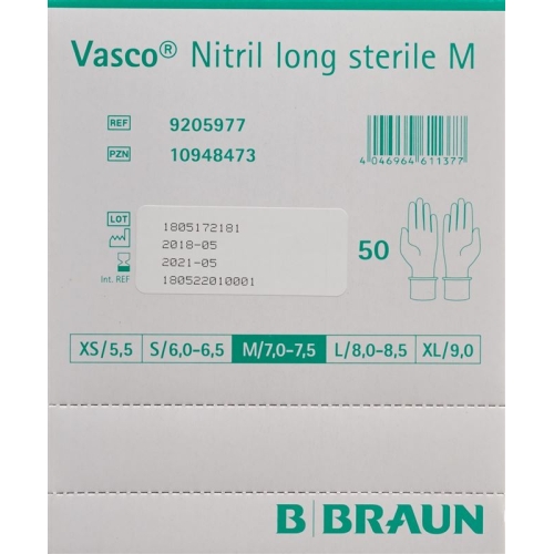 Vasco Nitril Handschuhe M Long Steril 50 Paar buy online