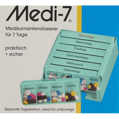 Sahag Medi-7 Medidosierer 7 Tag 4 Faecher Türkis buy online