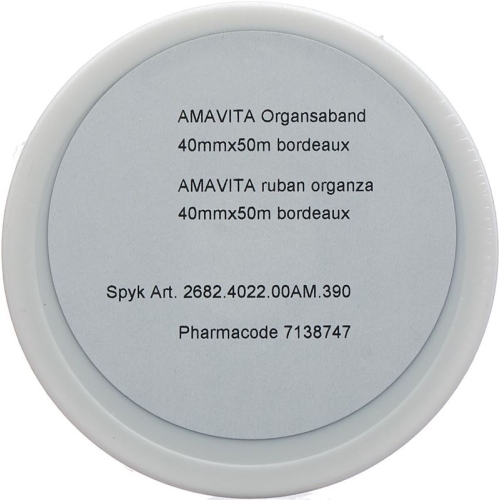 Amavita Organsaband 40mmx50m Bordeaux Rolle buy online