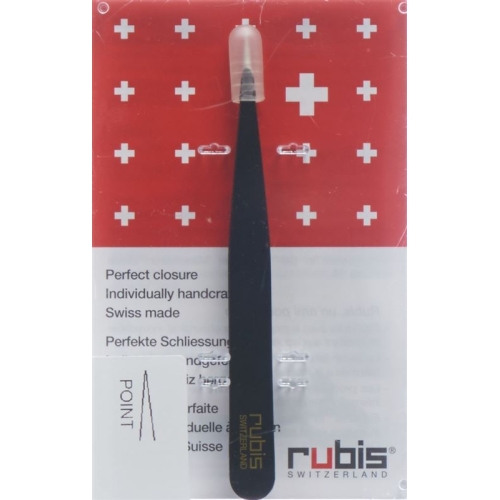 Rubis tweezers pointed black inox buy online