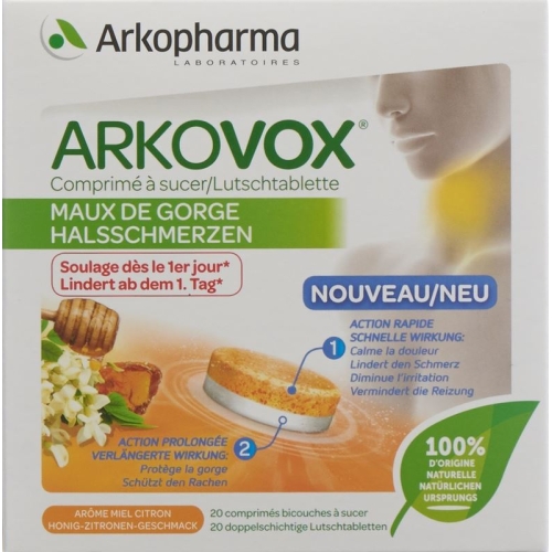 Arkovox Lutschtabletten 2-phasen Honig-Zitronen 20 Stück buy online