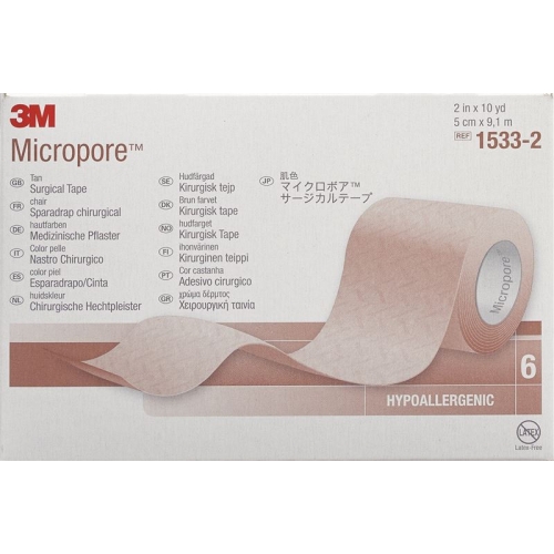 3M Micropore Vlies Heftpflaster ohne Dispenser 50mm x 9.14m weiss 6 Stück buy online