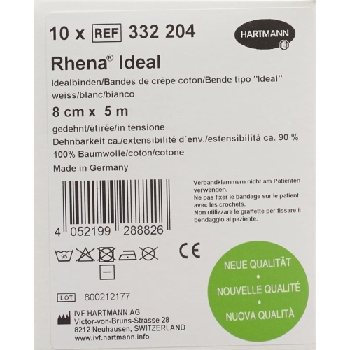 Rhena Ideal Elastische Binde 8cmx5m Weiss 10 Stück buy online